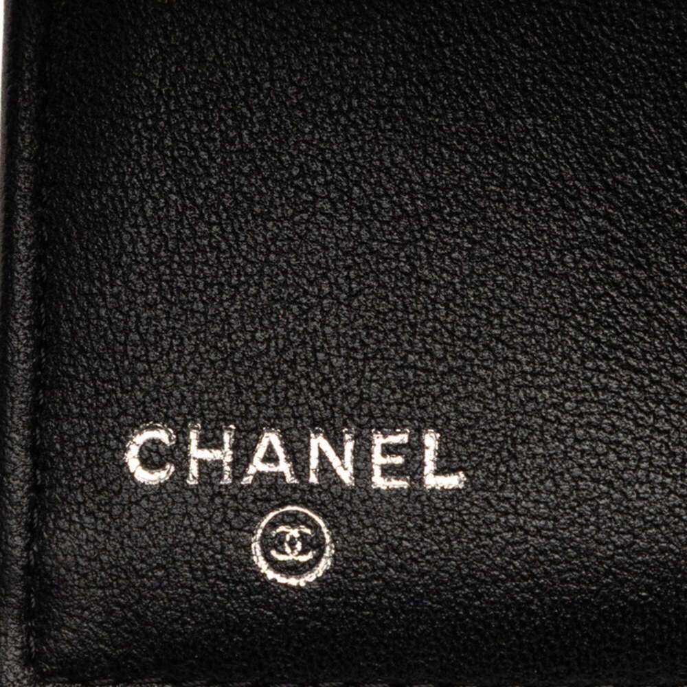 CHANEL Authentic Black Lambskin Leather Logo Wallet - Picture 6 of 7